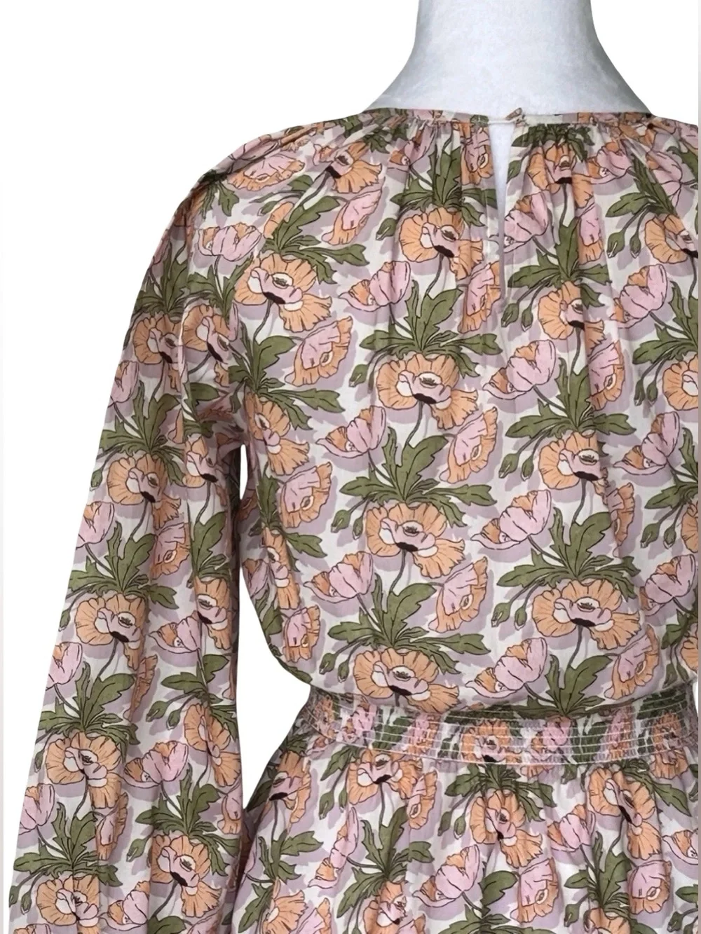 J.Crew Liberty Fabric Floral SmockedMini Dress XXS XS S Long Sleeve Cottagecore